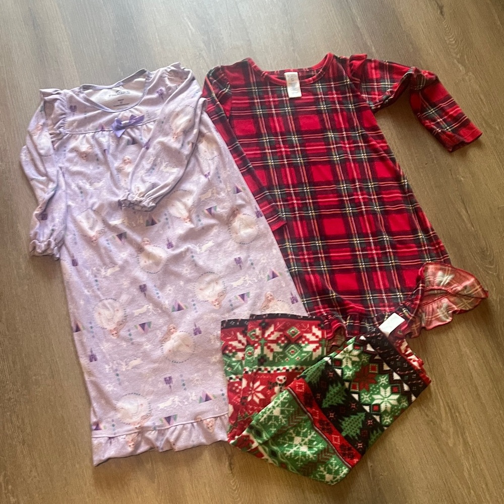 💕Plaid and Disney Frozen Girls' Nightgown Combo Set💕